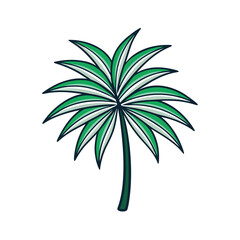 palm tree leaf outline vector art