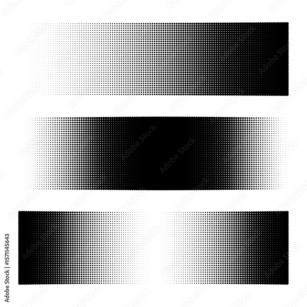 Poster halftone frame rectangle. black halftone rectangle frame set. dotted gradient border collection. pop