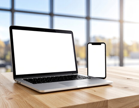 Laptop and Smartphone Mockup &ndash; Cross Device Technology Display
