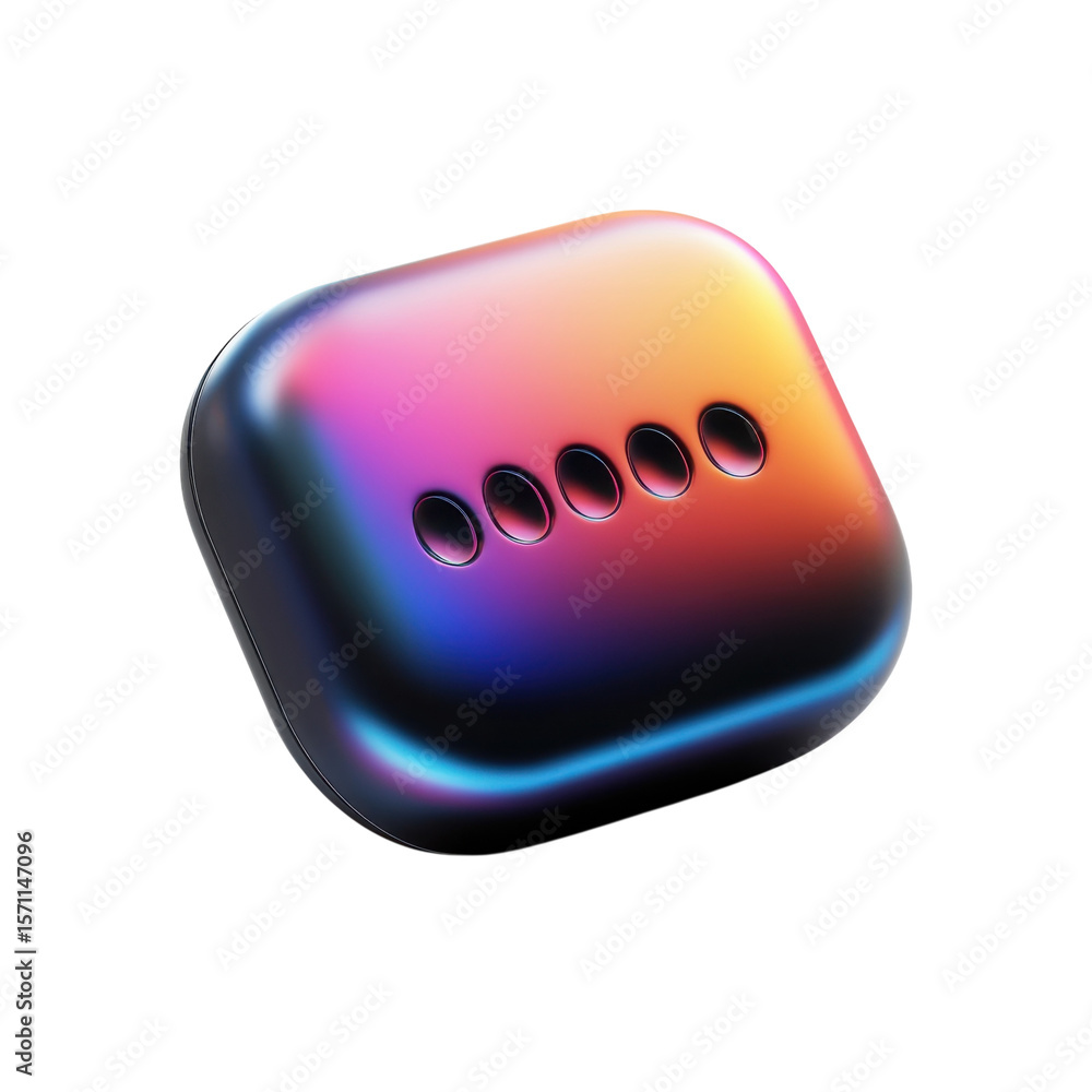 Poster Gradient Die Abstract Colorful Object Holographic Effect Playful Shape and on transparent background