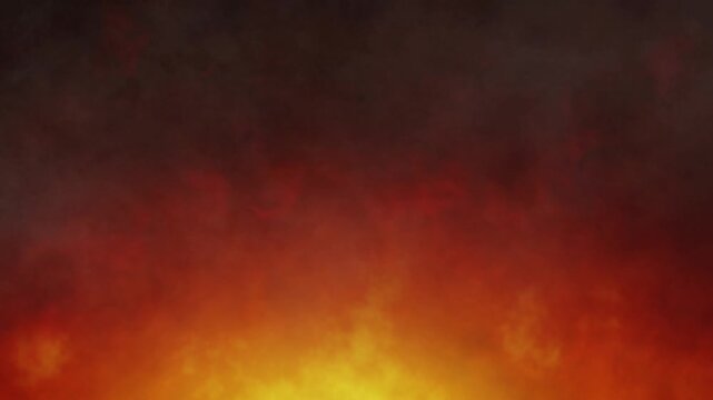 Seamless fire animation with billowing smoke effects - Looping flames and smoke create intense atmospheric drama