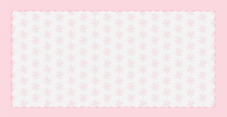 A delicate pink and white floral pattern fills the rectangular space.
