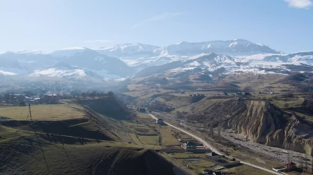 Mount Bazard&uuml;z&uuml;&rsquo;s snow‑tipped summit and rugged slopes on the Azerbaijan&ndash;Dagestan border. Azerbaijan