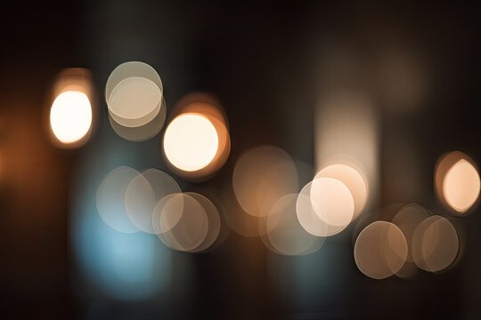 Abstract bokeh of soft, warm, and cool lights