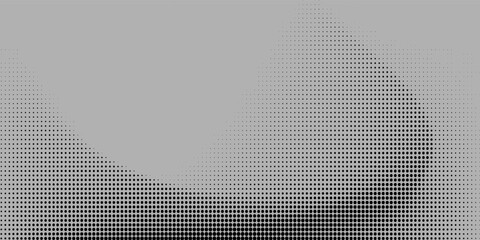 Dotted halftone gradient texture. Vanishing polka dot background. Repeating dots gradation pattern background. Black fading comic pop art overlay backdrop. Halftone raster effect wallpaper.