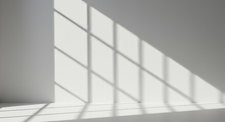 Fototapeta premium Shadow Patterns on Minimalist Wall in Bright Natural Light