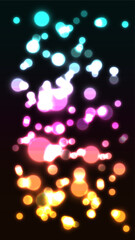 Vibrant Multicolor Bokeh Abstract Background with Neon Glow