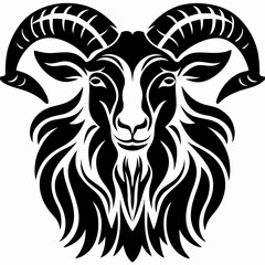 Obraz premium Majestic Mountain Goat Head Illustration