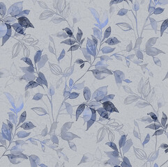 Fototapeta premium Floral Leaf Pattern Seamless Design with Textures