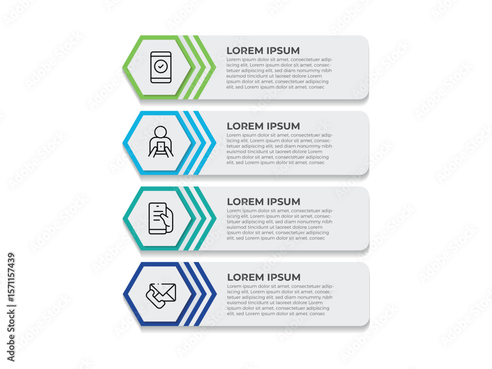 Poster vector infographic label design with circle infographic template design and 4 options or steps. can 