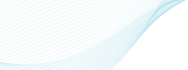Fototapeta premium Abstract technology blue curve wavy chaotic line.