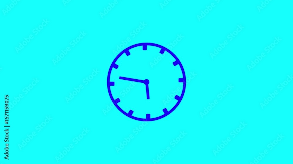 Poster abstract spinning clock icon and looping arrows 24 hour day fast speed.