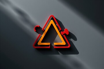 puzzle piece, warning triangle icon, risk management theme, editorial set, dramatic shadows