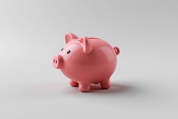 puzzle piece, piggy bank icon, savings and budgeting theme, soft plastic 3d render, 45° composition
