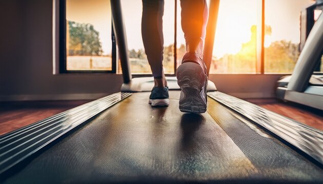 close up view of treadmill in motion during exercise