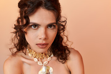 Captivating summer vibes with a beautiful young woman embracing natural beauty and style