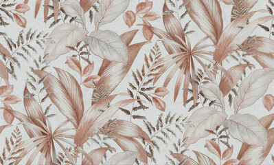 Artistic All Over Pattern of Flowers, Leafs and Swirl