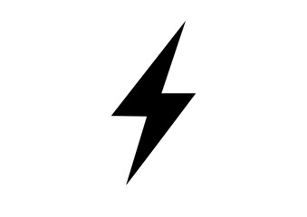 Bold Black Lightning Bolt with Downward Arrow Icon for Storm and Direction Graphics