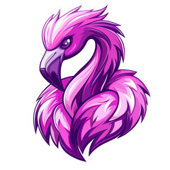 Obraz premium Majestic Purple Flamingo: Vibrant Vector Illustration of a stylized flamingo,