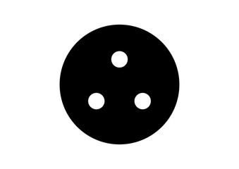 Premium Circular Three-Pin Socket Icon for Global Electrical Design Inspiration