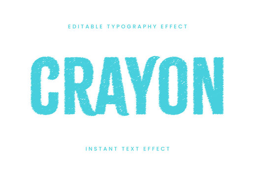 Blue Crayon Playful Font Rough Textured Artistic Text Effect