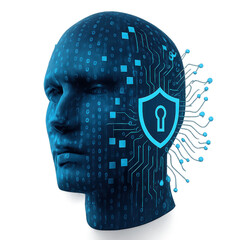 Digital Guardian   AI-Powered Cybersecurity. Protecting Digital Identities with Advanced Technology Isolated on transparent background