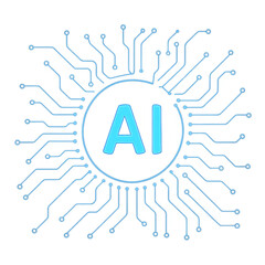 Neural Network Design    An Abstract Representation of AI Connectivity and Processing in Modern Technology. Isolated on transparent background