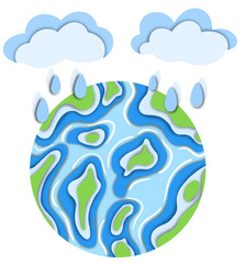 Illustration of the world environment, water conservation, ecosystem