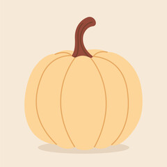 Ripe autumn pumpkin. Hand-drawn. Vector illustration in flat style