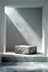 Minimalist marble podium product display showcase presentation mockup