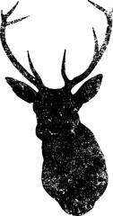 Large vector deer head textured with a transparent background