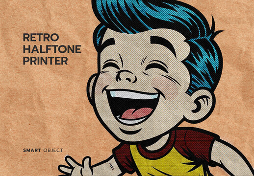 Retro Halftone Printer Photo Effect