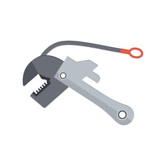 Vector illustration of a plumber’s pipe cutter tool isolated on white background, professional and durable plumbing instrument for pipe cutting, repair, maintenance, construction work, handyman use