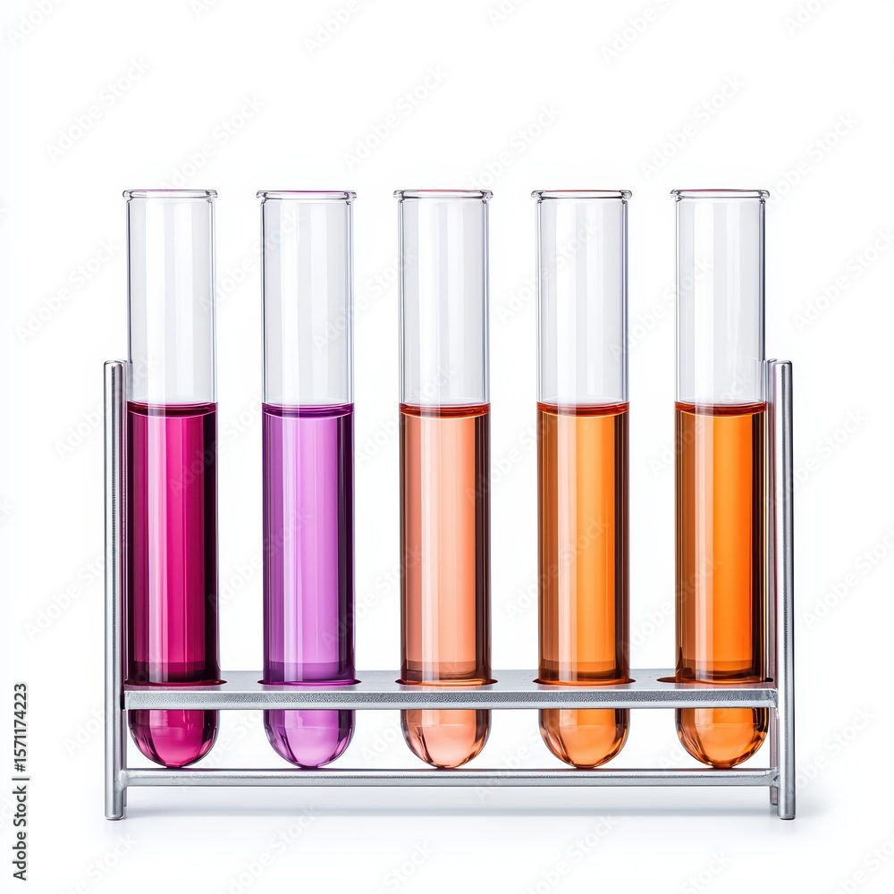 Aufkleber colorful science experiment with test tubes showing vivid liquid samples in a laboratory setting