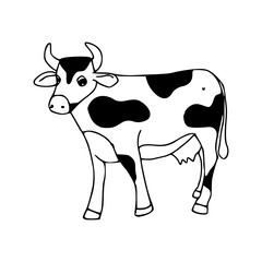 cartoon dairy cow vector illustration