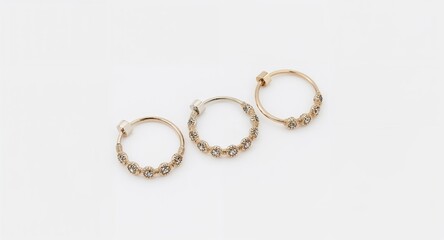 Different style nose ring design on plain white background