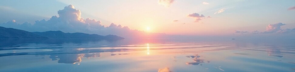 Obraz premium Calm water reflects serene sky, gentle ripples , beautiful, tranquil