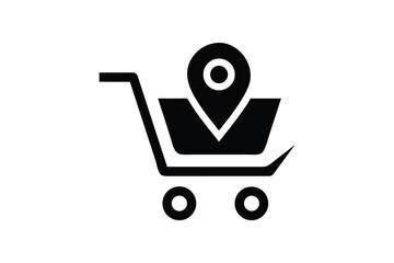 Shopping Cart with Location Marker Icon