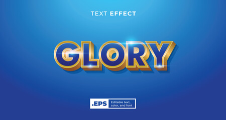 3D text effect with gradient blue yellow silver and gold text and blue background. Editable text style effect with glow light theme. Modern futuristic text for headline title presentation.