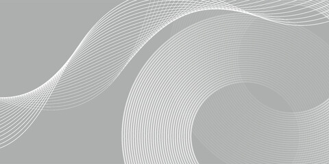 White geometric abstract background overlap layer on bright space with lines effect decoration. Modern graphic design element circles style concept for banner, modern vector wallpaper