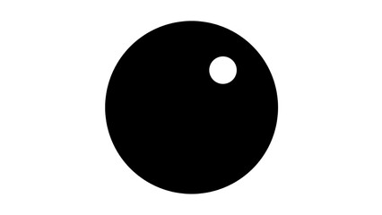 Black circular icon with a small white circle near the edge, symbolizing the new moon phase in a minimalist, flat graphic style.
