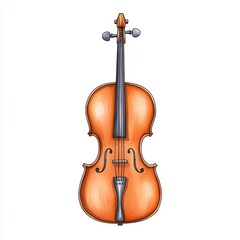 Fototapeta premium Hand-Drawn Illustration of a Classical Violin on a White Background for Music and Art Concepts