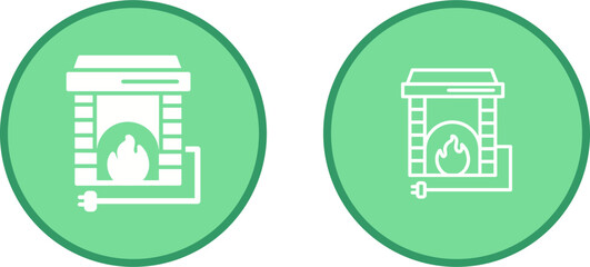 Electric Fireplace Vector Icon