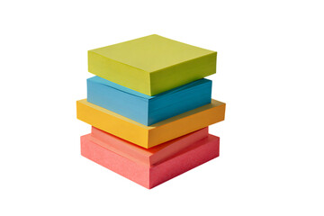 Stack of colorful sticky notes. Office supplies, reminders, notes.