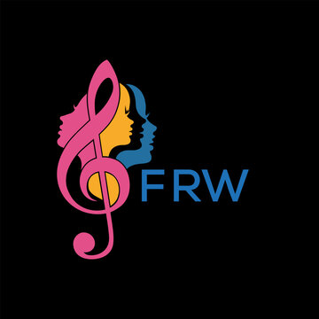 FRW "Colorful Female Silhouettes with Treble Clef Music Symbol on Black Background &ndash; FRW Later Logo, Empowerment, Diversity & Art Concept"
