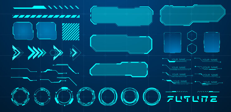 Vector futuristic element blue 