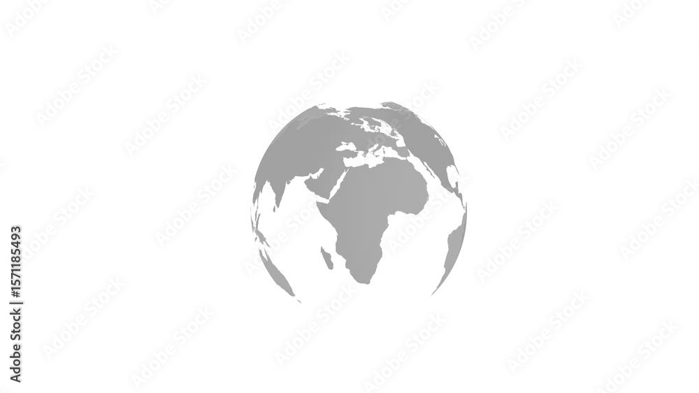 Aufkleber digital earth globe rotating animation, news background seamless loop, breaking news studio backgrou