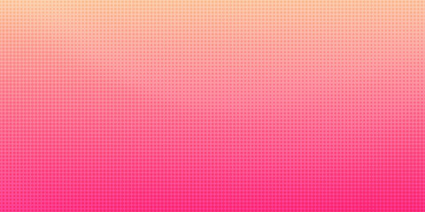 Pink orange polka dots gradient halftone background. Pop art cartoon dot texture with comic graphic design, Horizontal abstract pattern wall for cover digital technology.