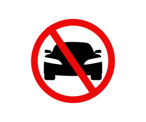 No car or no parking sign. Prohibition vehicles sign illustration on transparent backgrond.

