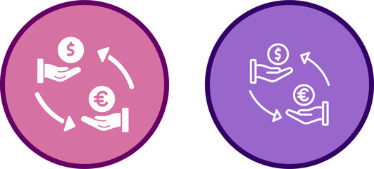 Dollar To Euro Vector Icon